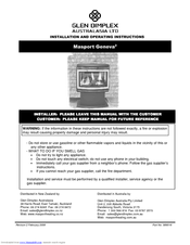 Glen Dimplex Masport Geneva2 Installation And Operating Instructions Manual