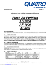 Quatro AF-2000 Operation And Maintenance Manual