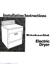 Kitchenaid electric dryer Installation Instructions
