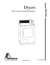 Alliance Laundry Systems EE1610 Service Manual