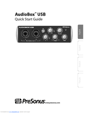 PRESONUS AudioBox Stereo Quick Start Manual