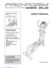 Pro-Form Space Saver 895 ZLE User Manual