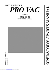 Little Wonder PRO VAC 5612-00-01 Operator's Manual