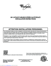 Whirlpool Gold WGFD295 Installation Instructions Manual