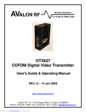 Avalon RF OTX627 User's Manual & Operating Manual