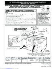 Frigidaire Electric Slide-In Range Installation Instructions Manual