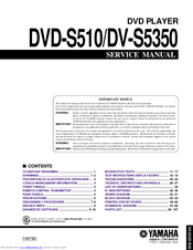 Yamaha DVD-S510 Service Manual