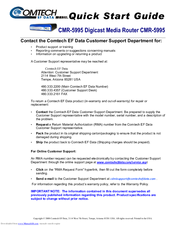 Comtech EF Data CMR-5995 Quick Start Manual