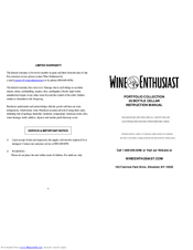 Wine Enthusiast Portfolio Collection Instruction Manual