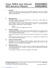 Micro Modular Technologies Orion NMEA User Manual