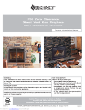 Regency P36-NG4 Owners & Installation Manual