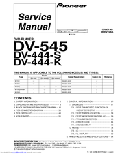 Pioneer DV-545 Service Manual