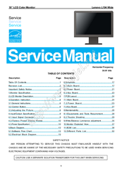 Lenovo L194 Wide Service Manual
