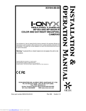 Vicon I-Onyx MP-955DN Installation & Operation Manual