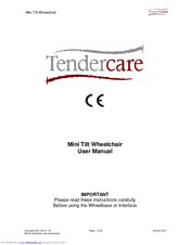 Tendercare Mini Tilt Wheelchair User Manual