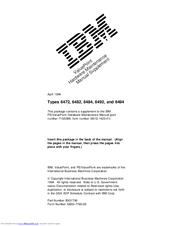 IBM ValuePoint 6484 Hardware Maintenance Manual Supplement