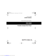 Optimus CD-3540 Owner's Manual