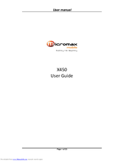 Micromax X450 User Manual