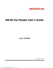 Microscan MS-96 Vial Reader User Manual
