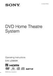 Sony DAV-JZ8888K Operating Instructions Manual