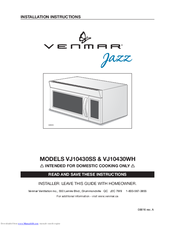Venmar Jazz VJ10430WH Installation Instructions Manual
