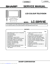 Sharp Aquos LC-30HV4E Service Manual