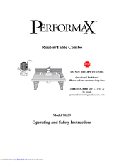 Performax 90239 Operating And Safety Instructions Manual