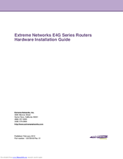 Extreme Networks E4G Series Installation Manual
