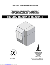 BENSON RS/UHA 50-2 Assembly And Use Manual