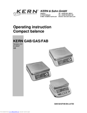 KERN GAS Series Operating Instructions Manual