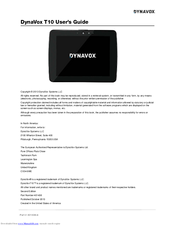 DynaVox T10 User Manual