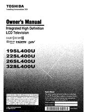 Toshiba 19SL400U Owner's Manual