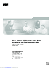 Cisco Aironet 1100 Series Installation And Configuration Manual