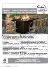 Firegear Key West KWCH-1 Owners & Installation Manual
