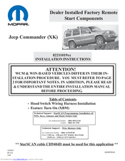 Mopar Jeep Commander 82211019xx Installation Instructions Manual