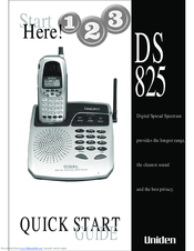 Uniden DS 825 Quick Start Manual