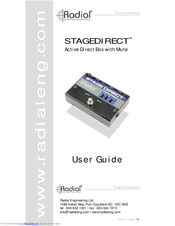 Radial Engineering STAGEDIRECT User Manual