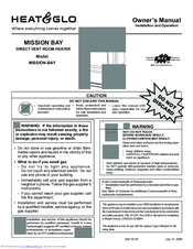 Heat&Glo MISSION BAY Owner's Manual