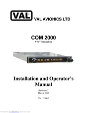 VAL Avionics COM 2000 Installation And Operator's Manual