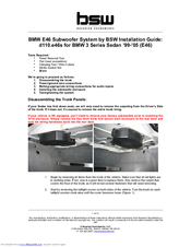 Bavarian Soundwerks BMW E46 Installation Manual