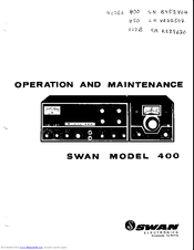 Swann 400 Operation And Maintenance
