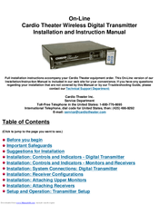 Cardio Theater On-LineWireless Digital Transmitter Installation And Instruction Manual