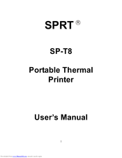 SPRT SP-T8 User Manual