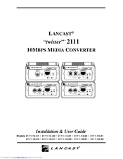 LANCAST 2111-15-012111-15-02 / 2111-16-01 / 2111-16-02 / 2111-18-01 / 2111-18-02 Installation & User Manual