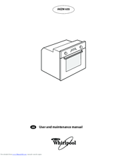 Whirlpool AKZM 655 User And Maintenance Manual