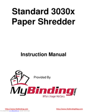 MyBinding Standard 3030x Instruction Manual