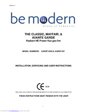 Be Modern EARDF16P Installation, Servicing And User Instructions Manual
