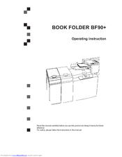 Ricoh BOOK FOLDER BF90+ Operating	 Instruction