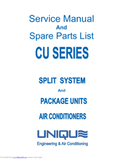 Unique CU-1200 Service Manual And Spare Parts List