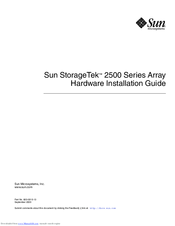 Sun Microsystems Sun StorageTek 2500 Series Hardware Installation Manual